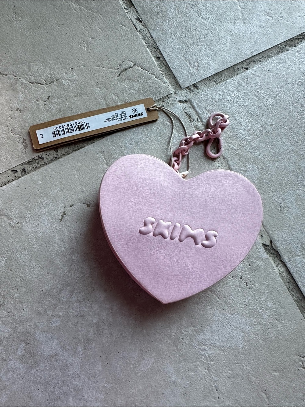 SKIMS Pink Heart Jewelry case and heart key chain